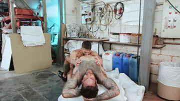 Horny cop gags naked male ahead of fucking his ass