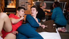 Skinny boy and his stepbrother share remarkable home romance