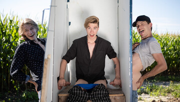 Steamy lads play dirty gay games in glory hole fetishes