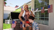 Twink tries pure American muscle in anal gay romance at home