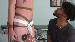 Twisted black dom tied up and tormented a submissive man