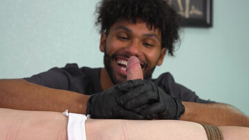 Twisted black dom tied up and tormented a submissive man