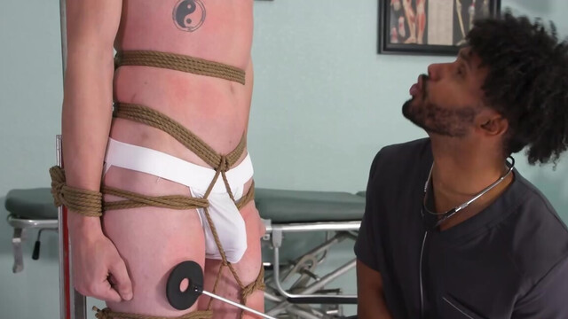 Twisted black dom tied up and tormented a submissive man