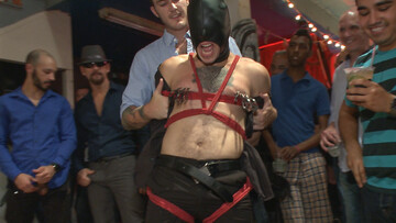 Slutty dude getting fucked by everyone at the bar
