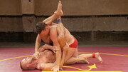 Wrestlers fight in erect scenes while they fuck in the ass
