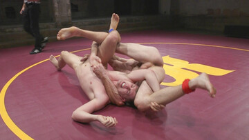 Things go rough in the ring for two wrestles that want to fuck