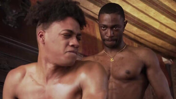 Big black cock penetrating the tight bum hole of a slut