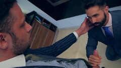 Dudes in suits end up eating and fucking ass hard