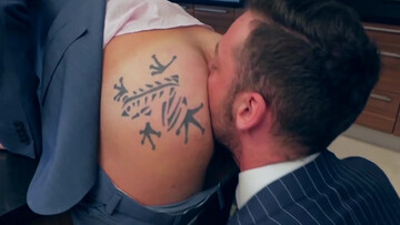 Dudes in suits end up eating and fucking ass hard