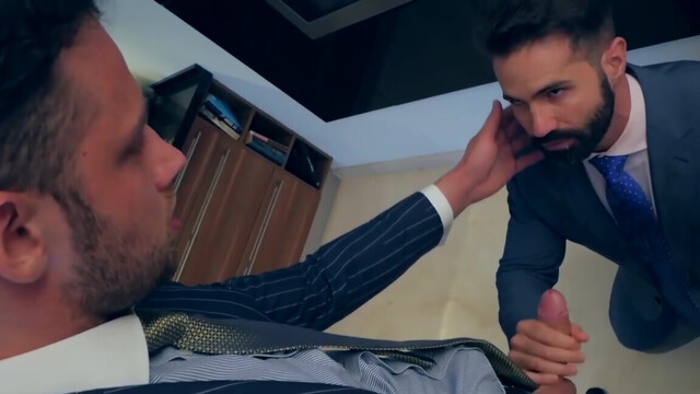 Dudes in suits end up eating and fucking ass hard