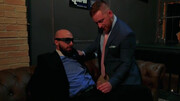 Dude in a sexy blindfold accepts the inevitable