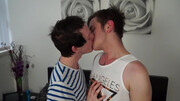 European dudes with skinny bodies are making love on camera