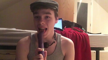 Submsisive lad James Devereaux masturbates and uses toys