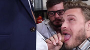 Three perverts are in the office and give each other blowjobs