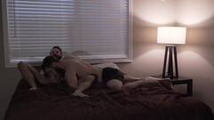 Spending the night together and going hard on the bed