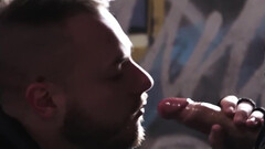 Horny boyfriends try a retired place for intimate perversions and hard blowjob