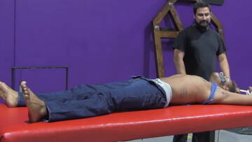 Twink bondage session with a hot Arab slave