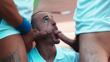 Court fuck with outdoor spit roasting... and tennis