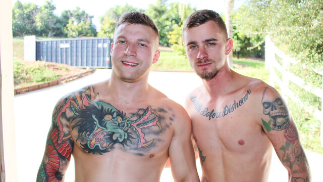 Inked lovers love to pose naked and have sex in the loudest scenes