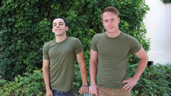 Steamy army guys pose hot together when they fuck quite hard