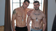 Doggy style bareback makes hot bloke wanna swallow