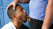 Black male gets anal drilled by gym partner in serious locker room XXX