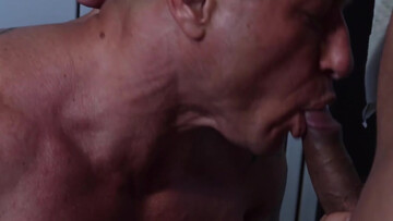 Muscular DILF get intimate at the locker room and fuck in crazy scenes