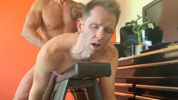 Things get nasty when the DILF begins ass fucking his stepson