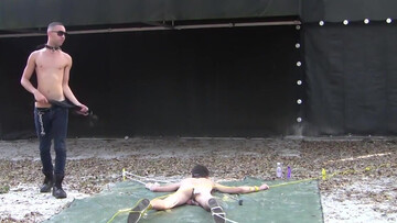 Outdoor cruelty with a horny-ass little bitch