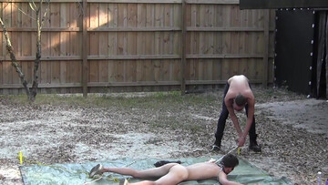 Outdoor cruelty with a horny-ass little bitch