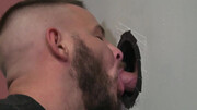 Sucking cock at the glory hole and fucking right after
