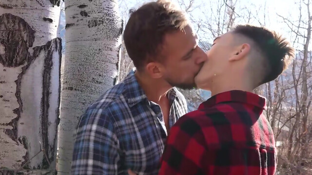 Naturalistic anal with two lumberjack dudes