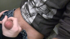 Public toilet wanker becomes a public toiler fucker