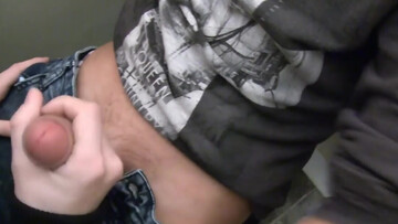 Public toilet wanker becomes a public toiler fucker