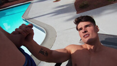 Nude guys make out by the pool in fantastic positions
