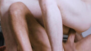 Kitchen bang in a foursome with hot twinks