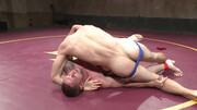 Jay Rising having a wrestling match against Jonah Marx