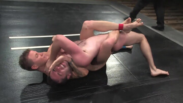 Tall lad with tattoos has a freaky match against a hunk