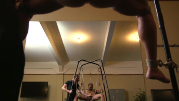 Bound hottie gets a nice blowjob with hot results