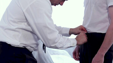 DILF with a muscular body fucking a big booty twink