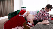 Stepdad fucks stepson and his friend in a gay threesome on Christmas