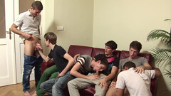 Hot guys with crazy appealing bodies in a gay orgy