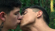 Sexy twinks share naughty outdoor group scenes in amazing positions
