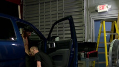 Condom anal and great blowjob by the EXIT sign