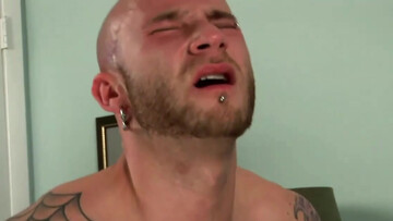 Bald bottom turns out to be a cum-hungry slut