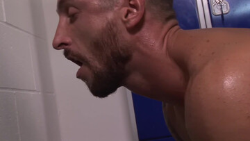 Muscular men enjoying riding and doggystyle