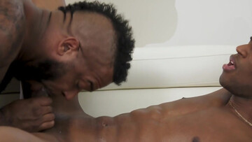 Muscular black studs enjoying gay fucking