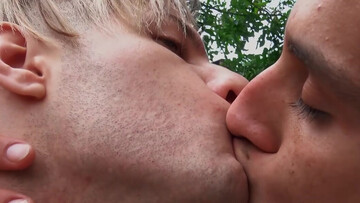 Outdoor poolside fuck with two muscular hotties
