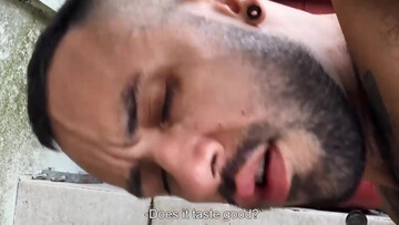 Doggystyle with a bearded bottom who loves straights