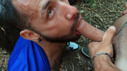 Outdoor passion session with two horny dudes